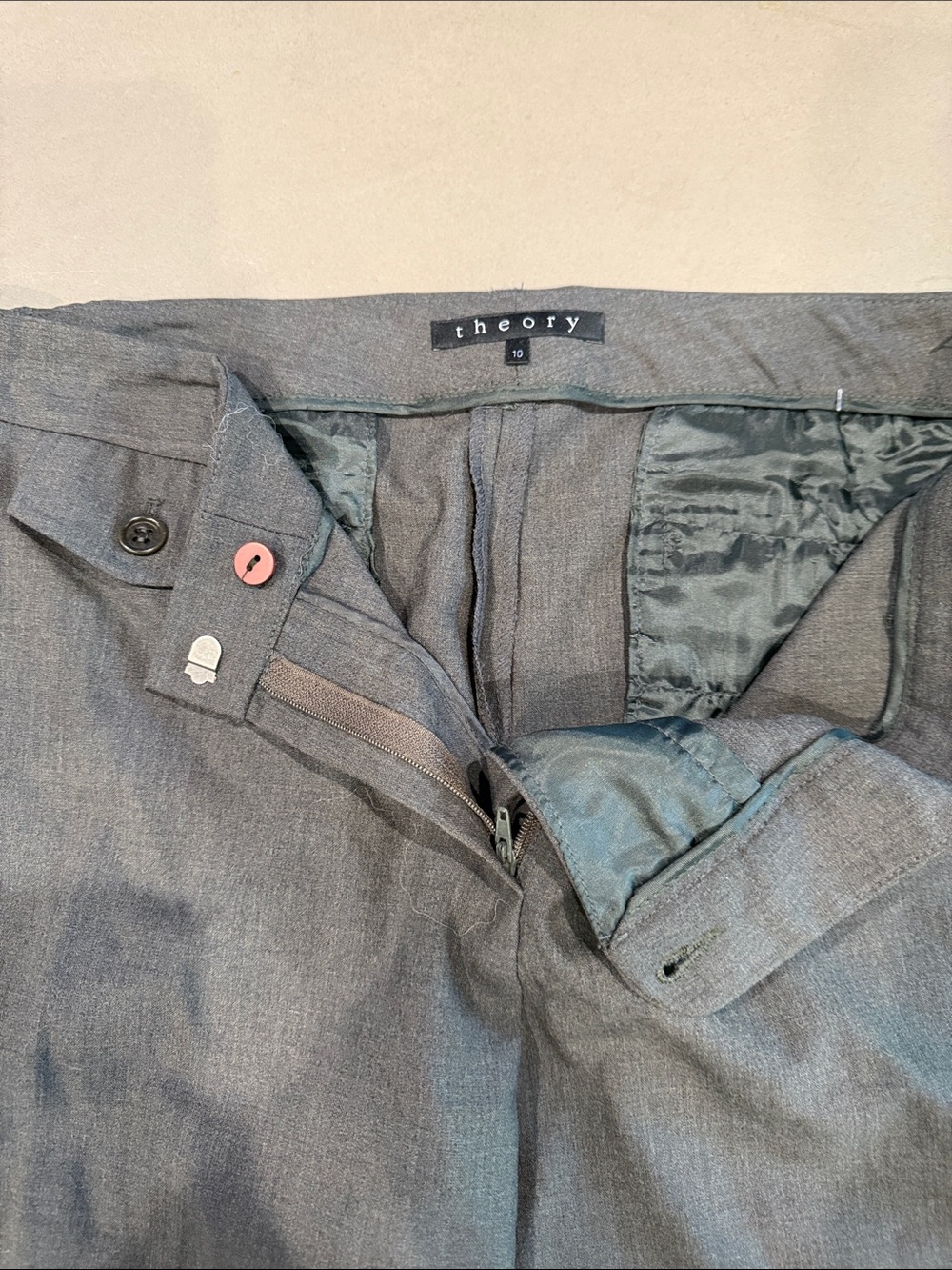 Theory Charcoal Gray Dress Trousers
